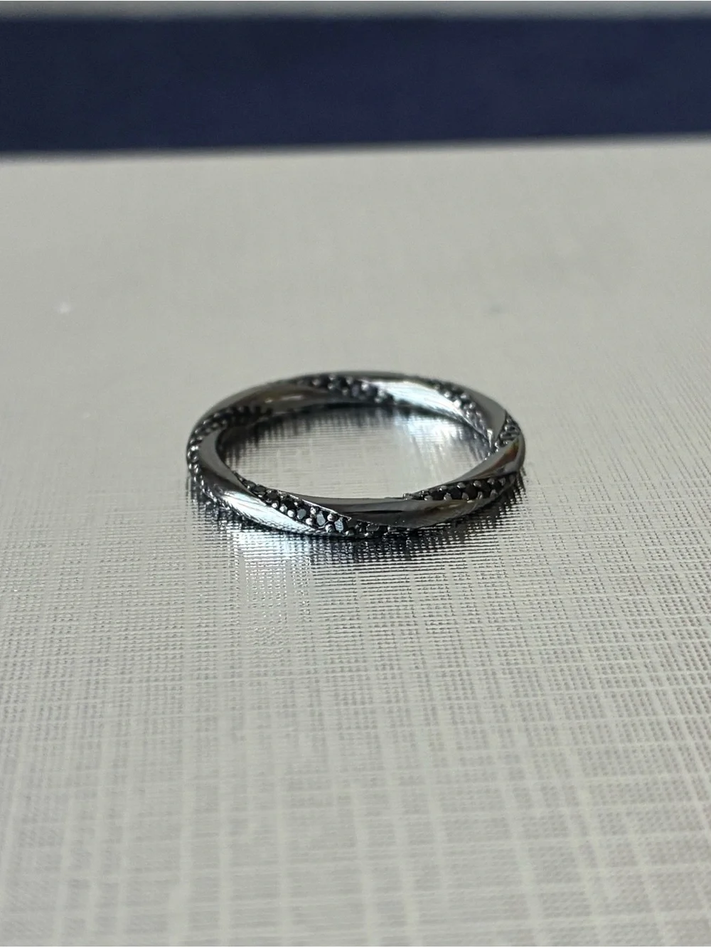 Sterling Silver 925 Black Stackable Ring Sz 7